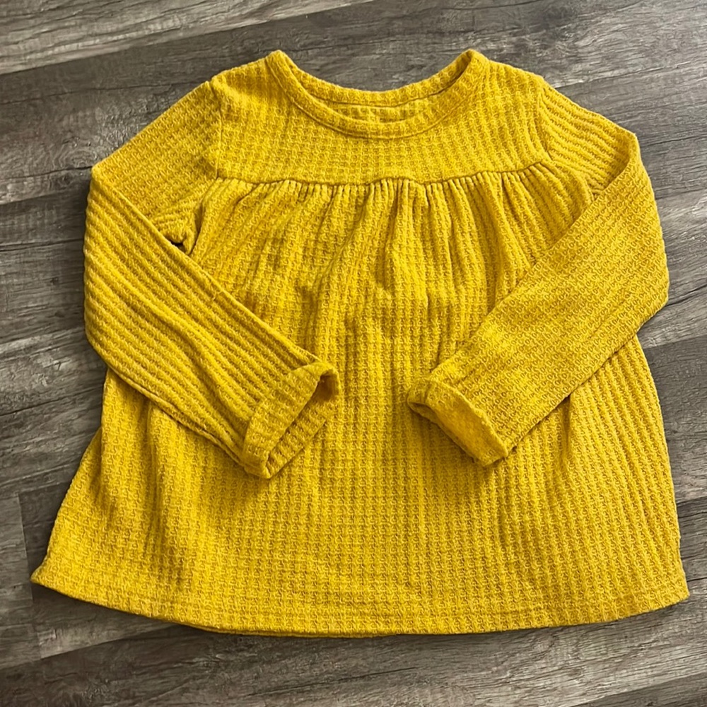Cat & Jack, toddler girl, long sleeve, mustard yellow shirt. Size 4T.